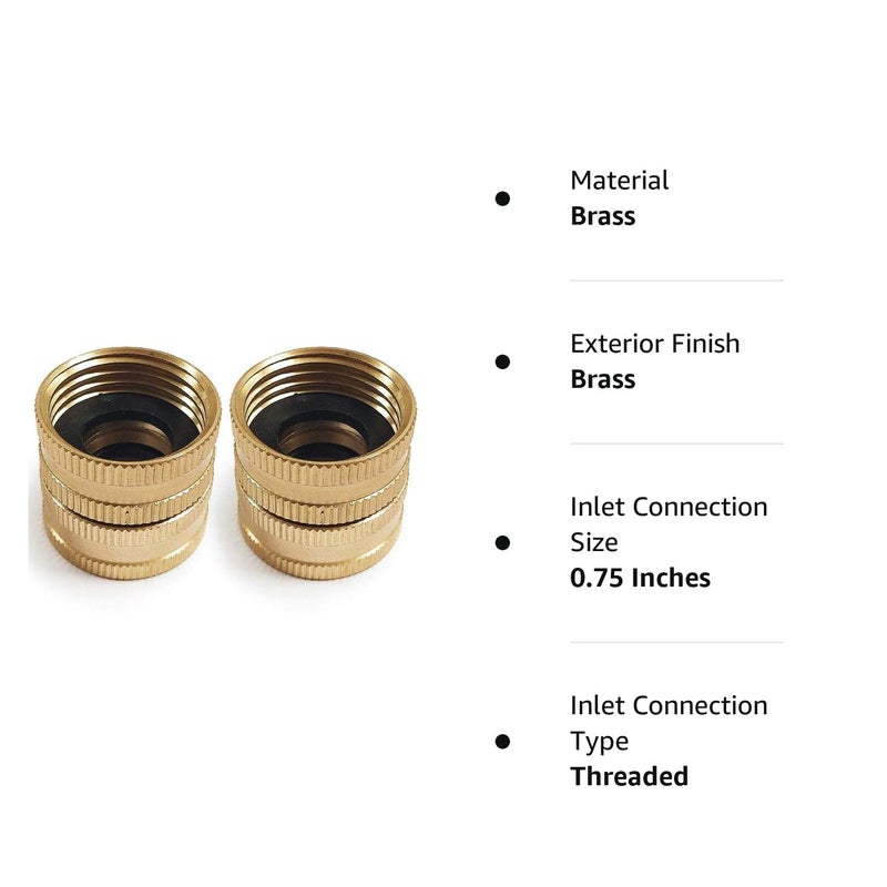 Twinkle Star 2 Pack 3/4" Brass Garden Hose Connector with Dual Swivel for Male Hose to Male Hose, Double Female - Image 4